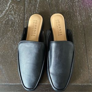 Journey Collection Vegan Leather Slip On Classic Mules Black NWOT Size 7
